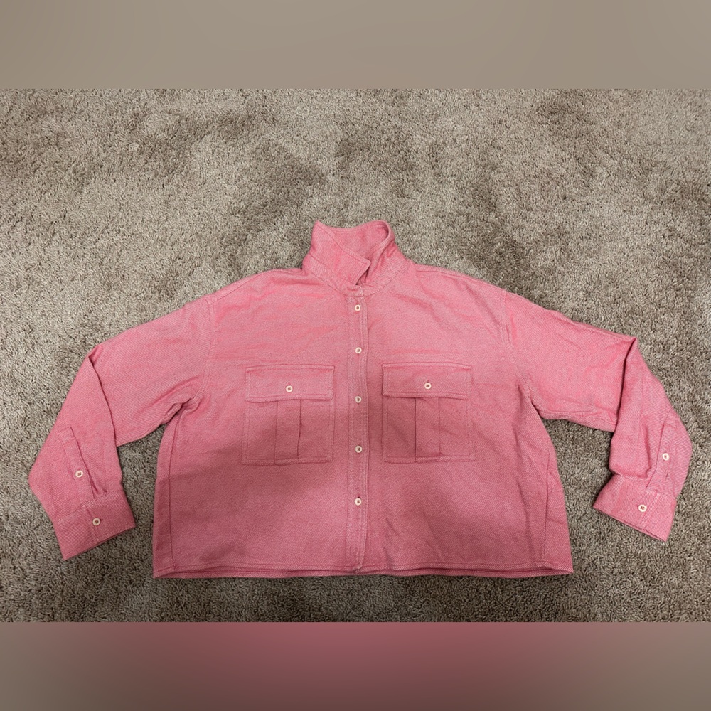 Madewell Pink Button-Up Shirt with Pockets